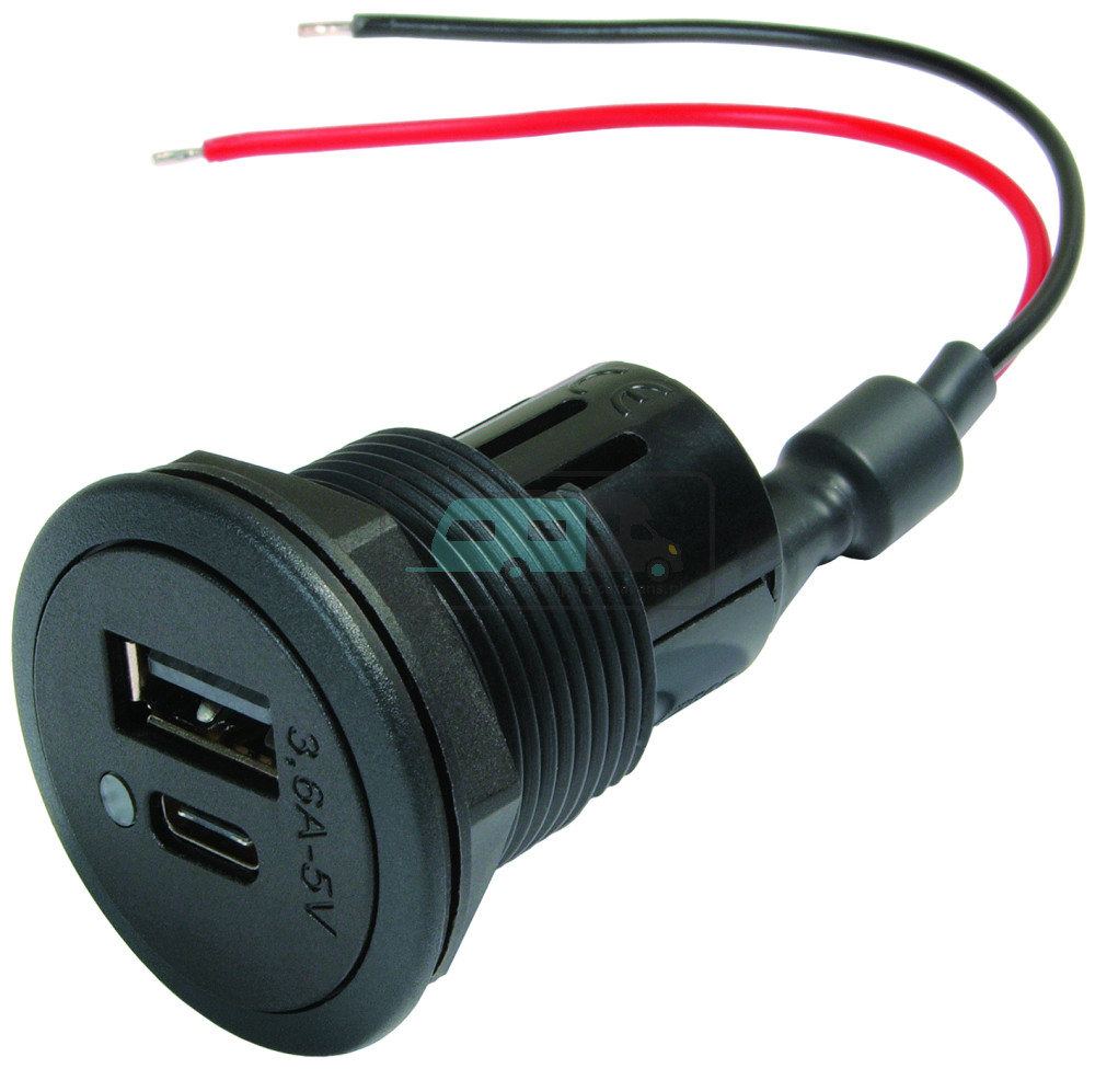 Power USB 3600mA + USB C/A Inbouwdoos