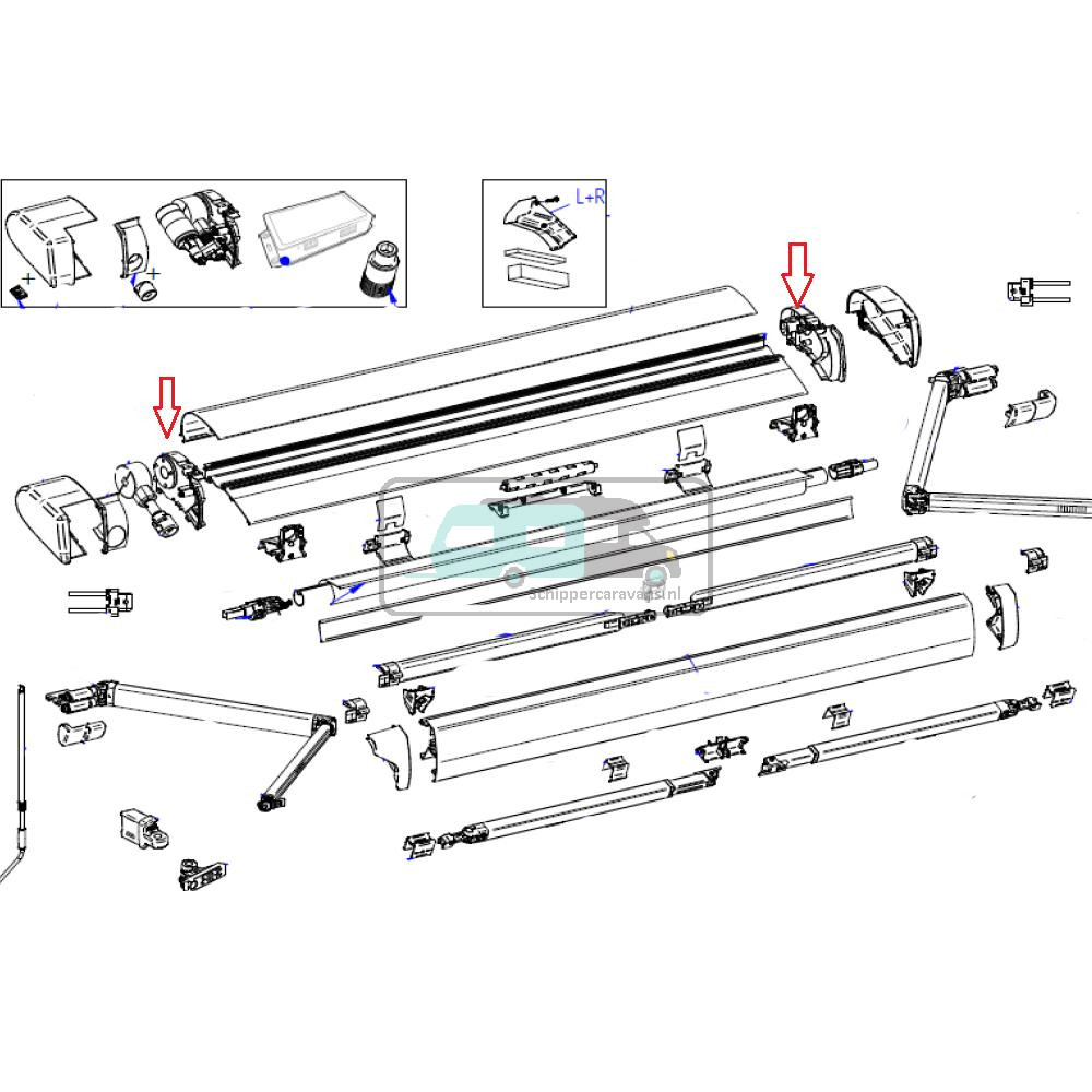 Thule 6300 Binnenkap LH+RH Antraciet