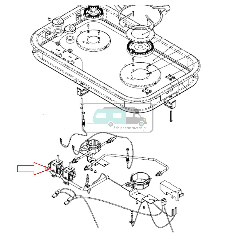 Thetford Hob 160 Tap Grill 0.45 Brander
