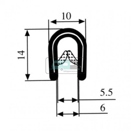 [OCS_0122031B] Klemprofiel Zelfklemmend U-Profiel 2-5mm 5mtr
