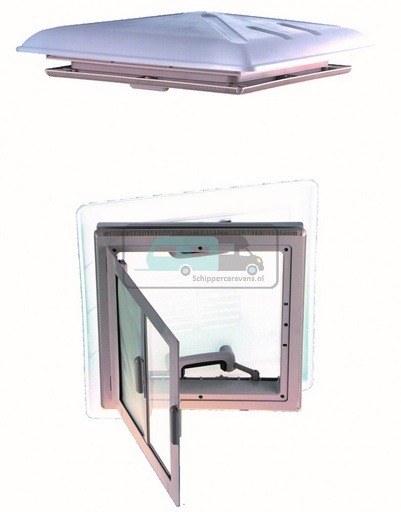 [OCS_0401068] MPK Dakluik 40x40cm Melkglas Grote Kap+Combirollo Wit