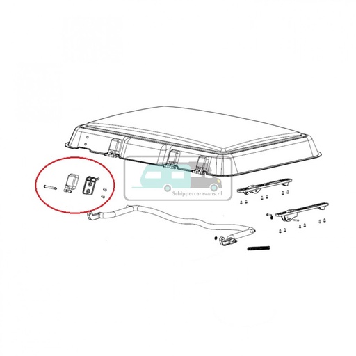 [OCS_0402159] Dometic Midi Heki Scharnier met Montagedelen