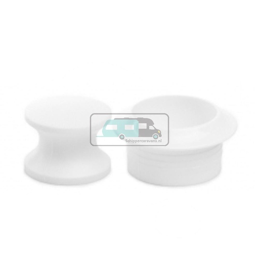 [OCS_0803016B] Knop+Ring Pushlock Wit 2st.