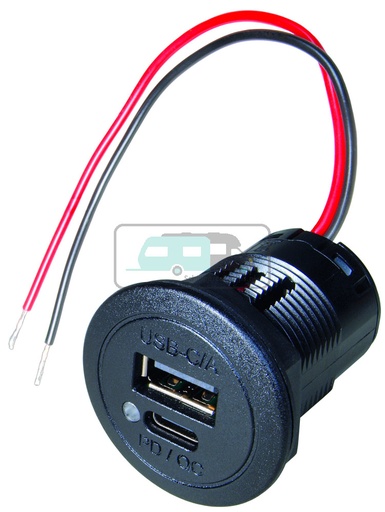 [OCS_1144206B] Power USB C/A Inbouwdoos Quick Charge incl LED