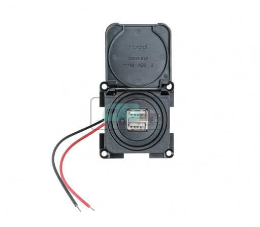[OCS_1144256B] Presto Contactdoos 2x USB 5V m. Klapdeksel Zwart