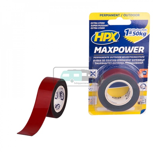 [OCS_2010002] HPX Max Power Bevestigingstape Outdoor 1,5mtrx25mm Zwart