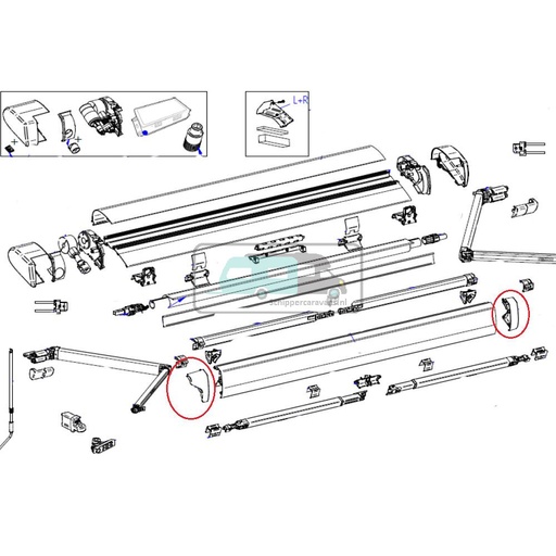 [OCS_2612472] Thule 6300 Eindkap Lead Rail LH+RH Antraciet