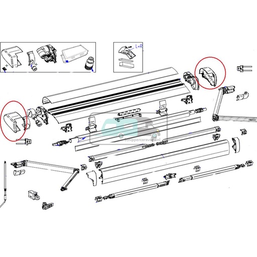 [OCS_2612474] Thule 6300 Eindkap LH+RH Antraciet